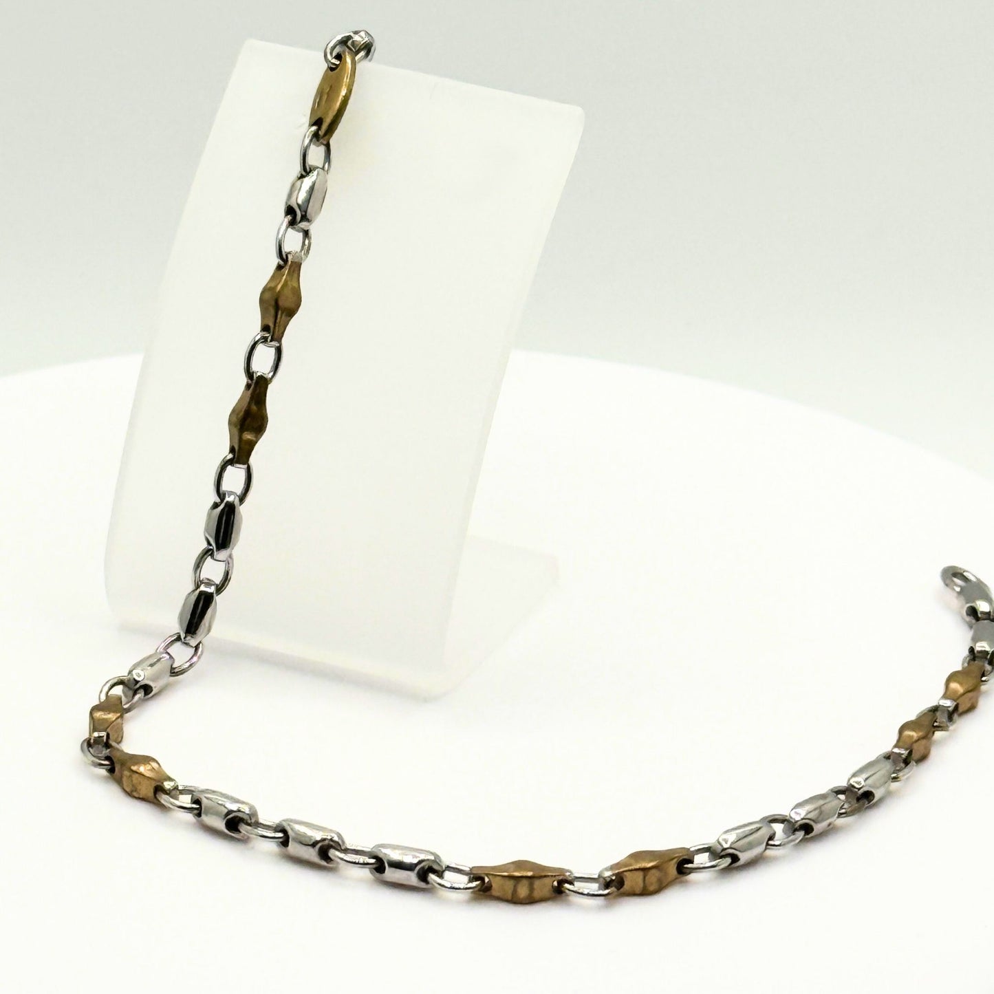 9ct White & Yellow Gold Linked Bracelet