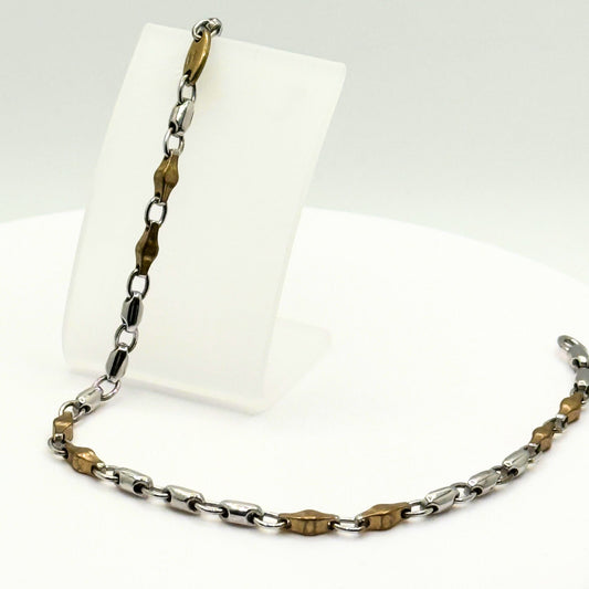 9ct White & Yellow Gold Linked Bracelet