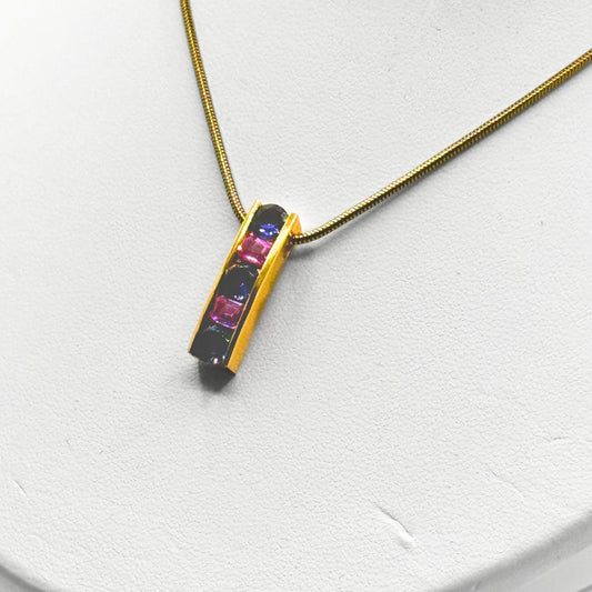 Pink & Blue Sapphire Set Pendant